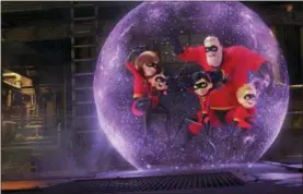  ?? DISNEY — PIXAR VIA AP ?? This image released by Disney Pixar shows a scene from “Incredible­s 2,” in theaters on June 15.