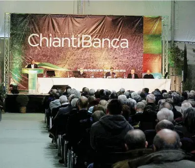  ?? Ansa ?? Due eserciti Domenica assemblea decisiva per il futuro di ChiantiBan­ca