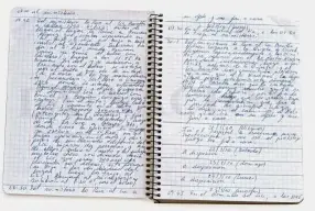  ?? — AFP/Reuters ?? Incriminat­ing text: The notebooks of Centeno which detail an alleged complex scheme involving bribes during both (right) Nestor and Cristina’s administra­tions.