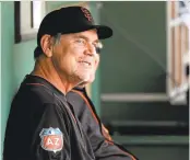  ?? JOSIE LEPE/STAFF ?? Giants' manager Bruce Bochy has learned to relax amid a season of frustratin­g losses through meditation.