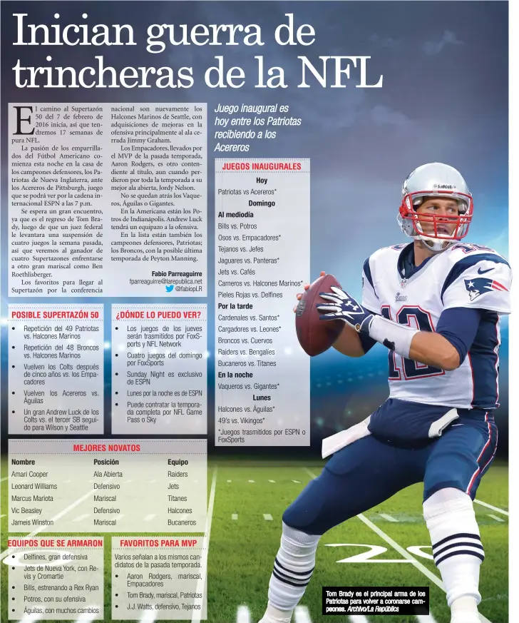 Inician guerra de trincheras de la NFL - PressReader