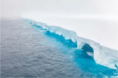  ?? Picture: AFP ?? MELTING. An aerial view of the A23a iceberg in the waters of the Southern Ocean off Antarctica on 14 January. The world’s biggest iceberg, which split from the Antarctic coastline in 1986, continues to be on the move after more than 30 years.
