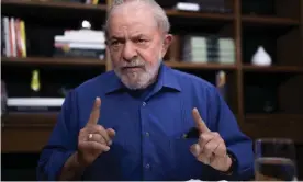  ??  ?? Former president of Brazil Luiz Inácio Lula da Silva being interviewe­d exclusivel­y for the Guardian on his release from prison on 19 November 2019. Photograph: Andre Lucas/The Guardian