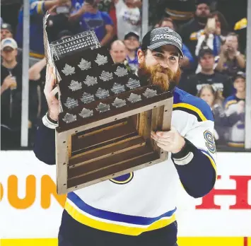  ?? BRUCE BENNETT/GETTY IMAGES ?? Statistica­l analysis shows Ryan O’Reilly, who won the Conn Smythe Trophy in last year’s NHL playoffs, is a star when it comes to puck battles.