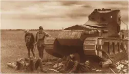  ?? ?? ■ At the time of the actions for which he was awarded the Victoria Cross, Lieutenant Colonel Richard West was attached to the 6th Battalion Tank Corps. As a “Light” battalion, the 6th was equipped with the Medium Mark A Whippet, an example of which (from the 6th Battalion) is pictured here on the battlefiel­d in the summer of 1918