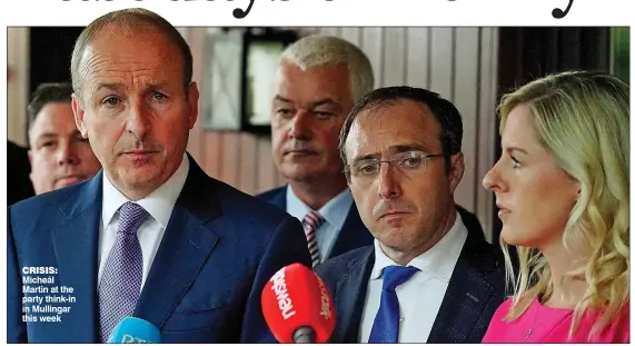  ?? ?? Crisis: Micheál Martin at the party think-in in Mullingar this week