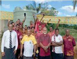  ?? Photo: SUPPLIED ?? Minister for Rural and Maritime Developmen­t and Disaster Management Hon. Inia Seruiratu with officials and students of Navuso Technical College in Naitasiri.