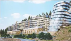  ?? Special to The Daily Courier ?? This is the proposed look of a major new waterfront developmen­t for Campbell Road in West Kelowna. Council has advanced the proposal to a public hearing.