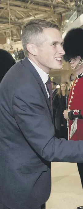  ??  ?? Gavin Williamson on his first day as Defence Secretary shakes hands