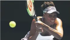  ??  ?? Williams hits a shot during her women’s singles quarter-final match against Russia’s Anastasia Pavlyuchen­kova. — Reuters photo