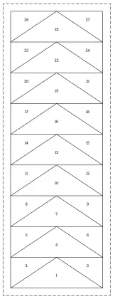  ??  ?? Sashing unit foundation paŽern. Photocopy and enlarge to 167%