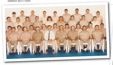  ??  ?? Detective Senior Sergeant Mark Stringer with his graduating squad. Squad 43 graduated on January 20, 1986. Stringer is in the second row third from the right