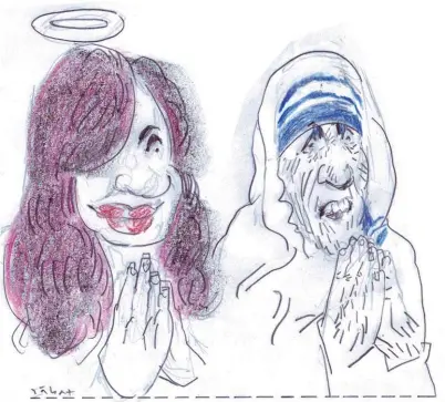  ??  ?? Ex presidenta y senadora Cristina Kirchner y extinta madre Teresa de Calcuta