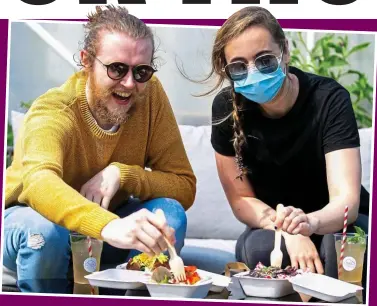  ??  ?? Eating out: James Gavin and Niamh Casey at Every Cloud food truck in Kildare