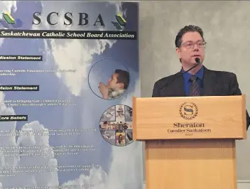 ?? ERIN PETROW ?? Saskatchew­an Catholic School Board Associatio­n spokespers­on Tom Fortosky said Friday that associatio­n lawyers believe the judge in the Theodore case made a number of errors.
