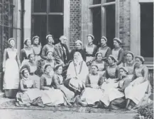  ??  ?? 0 Florence Nightingal­e, seen with nurses in 1886, started her School for Nurses in the city today in 1860