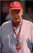 ??  ?? Niki Lauda, 69 anni, tre volte iridato F.1 (1975-76-84) EPA