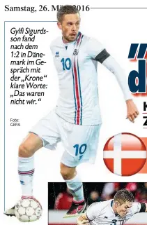  ?? Foto: GEPA ?? Gylfi Sigurdsson fand nach dem 1:2 in Dänemark im Gespräch mit der „Krone“klare Worte: „Das waren nicht wir.“