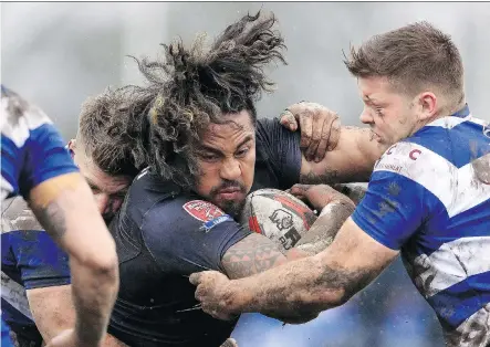  ?? CLINT HUGHES/ THE CANADIAN PRESS/ THE ASSOCIATED PRESS ?? After starting their inaugural Rugby Football League season with games in Europe, Fuifui Moimoi and the Toronto Wolfpack will play their first home match on Saturday against Oxford RLFC at Lamport Stadium.