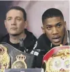  ??  ?? 0 Anthony Joshua, right, and trainer Rob Mccracken
