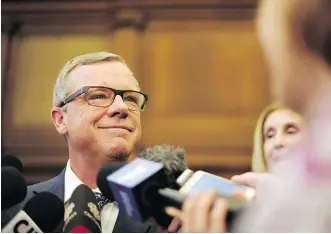  ?? THE CANADIAN PRESS/FILES ?? Saskatchew­an Premier Brad Wall steps down Jan. 31 after leading the province since 2007. A new leader of the governing Saskatchew­an Party is to be chosen in Saskatoon on Saturday.
