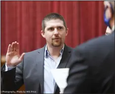  ?? WILL PRICE, WEST VIRGINIA LEGISLATUR­E VIA AP ?? Derrick Evans is sworn in to the West Virginia House of Delegates on Dec. 1, 2020, in Charleston. Some Jan. 6 defendants who have expressed remorse in court after joining the pro- Trump mob that stormed the Capitol have later struck a different tone or sought to downplay the riot publicly.