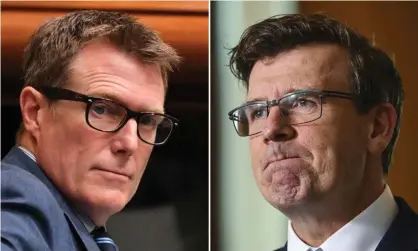  ?? Composite: AAP ?? Attorney general Christian Porter (left) and acting immigratio­n minister Alan Tudge. Allegation­s about the MPs’ conduct were aired on the ABC’s Four Corners program last month. The government has been accused by the ABC of using News Corp publicatio­ns to attack the episode.