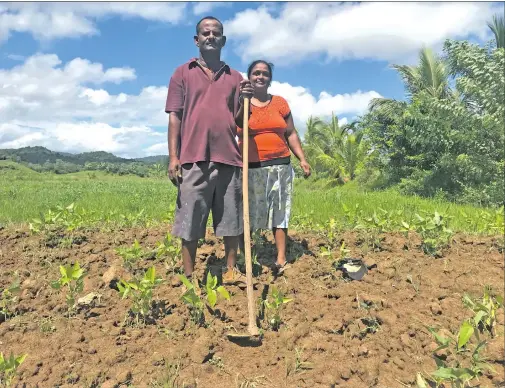  ?? Photo: Sheldon Chanel ?? Dewan Chand (front), with his wife Suman Lata at their Navua farm on January 26, 2018.