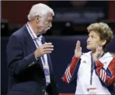  ?? GREGORY BULL — THE ASSOCIATED PRESS FILE ?? Martha and Bela Karolyi are suing the USOC, along with USA Gymnastics, seeking damages for the canceled sale of their famed Texas training center — a transactio­n that tanked in the wake of sex-abuse cases involving team doctor Larry Nassar.