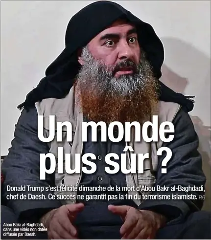  ??  ?? Abou Bakr al-Baghdadi, dans une vidéo non datée diffusée par Daesh.