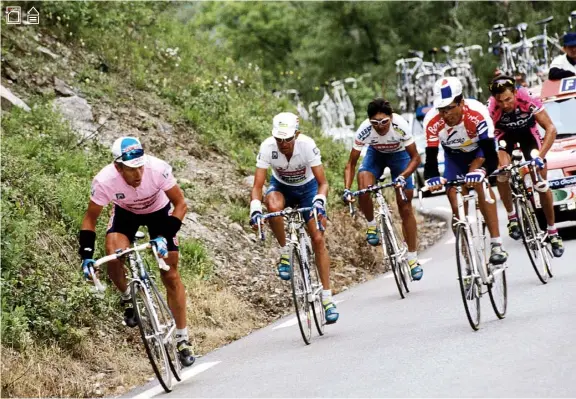  ??  ?? Above Berzin, Pantani and Indurain had a titanic battle at the climax of the 1994 Giro