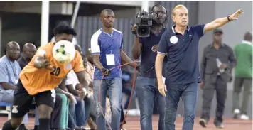  ??  ?? Super Eagles’ Coach, Gernot Rohr (right) is expected to show a glimpse of his Russia 2018 first team when Nigeria lines up against Poland in an internatio­nal friendly game…today. PHOTO: AFP