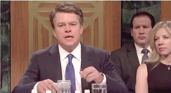  ?? NBC ?? Matt Damon portrays Supreme Court nominee Brett Kavanaugh on ‘‘Saturday Night Live.’’