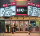  ?? MARY ALTAFFER/AP PHOTO ?? Movie theaters in New York City reopened Friday, returning film titles to Manhattan marquees.