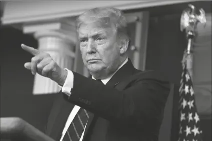  ?? EVAN VUCCI ?? PRESIDENT DONALD TRUMP SPEAKS during a news conference at the White House in Washington on Tuesday.