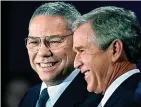  ?? ?? Colin Powell with President Bush, German Chancellor Angela Merkel and President Obama