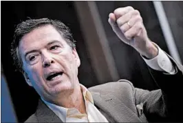  ?? BRENDAN SMIALOWSKI/GETTY-AFP ?? President Donald Trump said ex-FBI chief James Comey committed criminal acts despite the inspector general’s findings, but stopped short of saying Comey should be “locked up.”