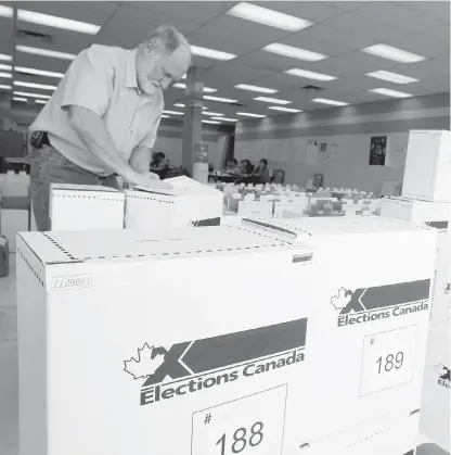  ??  ?? Elections Canada staff open ballot boxes in a secure facility following a federal election. Although participat­ing in the election process is valuable to young people, there are more important things for teens to learn, Geoff Johnson writes.