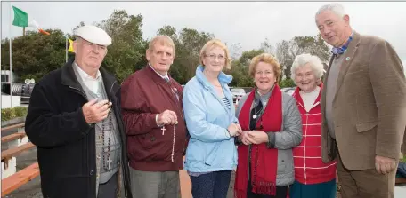  ??  ?? Praying at the Annual Pattern day Mass at Holy Well Ballyheigu­e on Thursday Denis O’Connor, Tony Scannell, Rose Cotter, Peg Kelly, Margaret O’Connor and Billy Kelly.
