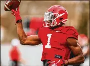  ?? COURTESY OF TONY WALSH ?? Bulldogs receiver George Pickens sustained a torn ACL in his right knee during a noncontact portion of the fourth spring practice Tuesday.