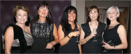  ??  ?? Moira Fortune, Patricia Carr, Claire Murphy, Theresa Neville and Angela Mason at the Black Tie Ball at the Riverside Park Hotel, in aid of MRI Scanner at Wexford General Hospital.