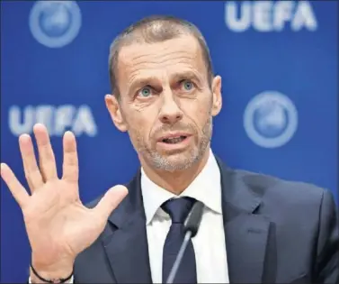  ??  ?? Aleksander Ceferin, el presidente de la UEFA, el pasado 3 de marzo en el Congreso de Ámsterdam.