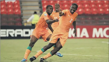  ??  ?? FLASHBACK Moussa Bakayoko, right, has just scored for Ivory Coast in the 2013 Under-17 World Cup