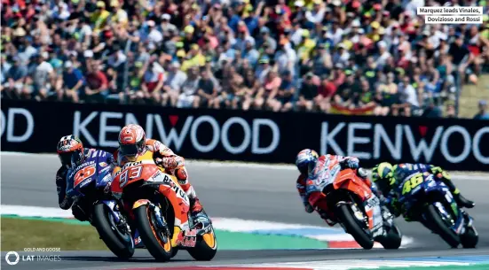  ??  ?? Marquez leads Vinales, Dovizioso and Rossi