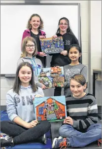  ?? ANDREW WATERMAN/SPECIAL TO THE TELEGRAM ?? Clockwise from left, Mackenna Doyle, Rebekah Wiseman, Molly Powers, Emma Kennedy, Michaela Milan and Kevin Stuckless, Grade 6 students at Elizabeth Park Elementary.