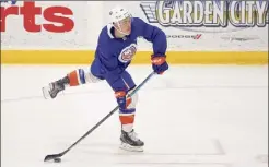  ?? Bruce Bennett / Getty Images ?? Jean-gabriel Pageau of the Islanders practices Monday during training camp at Northwell Health Ice Center in East Meadow.