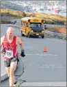  ?? FILE PHOTO ?? Ed Durnford, shown here closing out a recent Cape to Cabot road race on Signal Hill, is the course record-holder in the masters division.