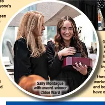  ?? ?? Sally Montague with award-winner Chloe Ward