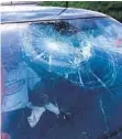  ?? COURTESY OF JOSE ACEVEDO ?? Jose Acevedo was traveling Rio Grande Avenue under I-4 at midday on a Tuesday in 2017 when concrete fell onto his Mercedes windshield.