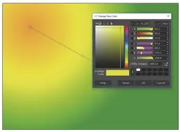  ??  ?? Bij de Gradient Tool kun je eigenschap­pen zoals positie en kleur in het kleurverlo­op bijsturen via ankerpunte­n op het tekenvlak.